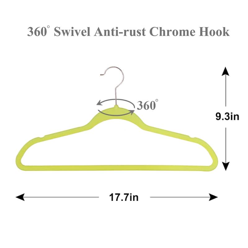 VECELO Mackaylee Velvet Hangers, Non Slip Standard Clothes Hanger Set, Heavy Duty Ivory Hangers(30/50/60/100 Pack)