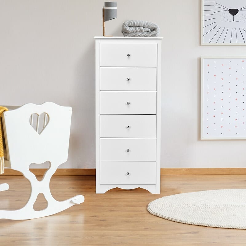 Gymax 6 Drawer Chest Dresser Clothes Storage Bedroom Tall Furniture