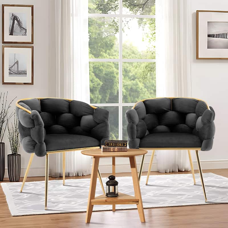 Modern Velvet Dining Chair with Metal Legs