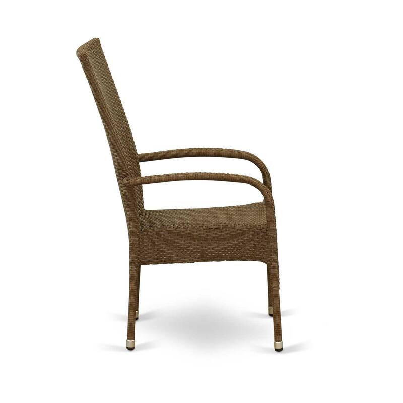 Patio Wicker Chair with Cushion - Outdoor Lounge Chair - Brown Resin Wicker - Comfortable Seating - 42.13