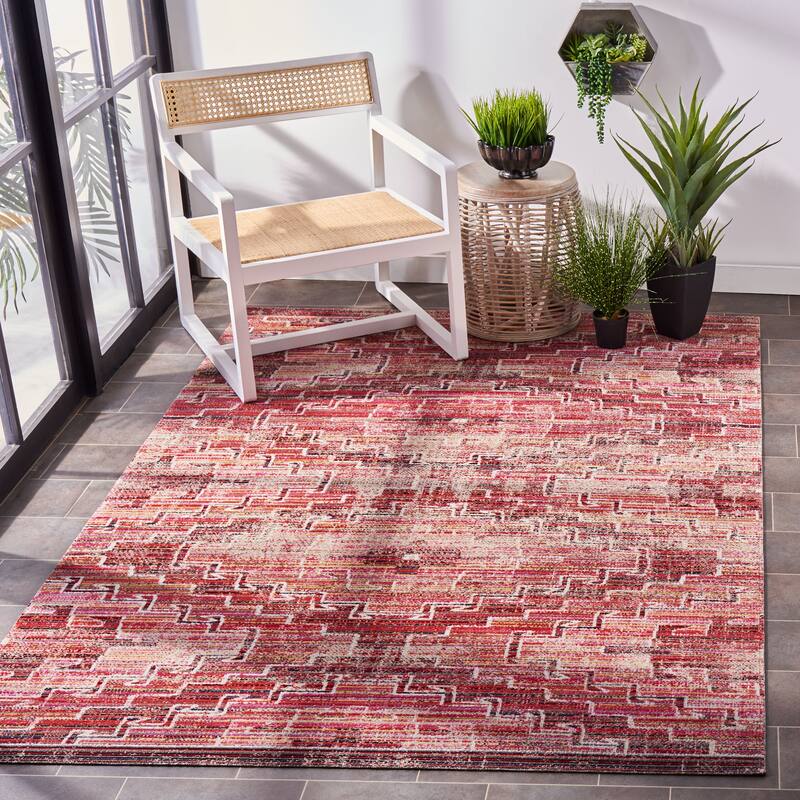 SAFAVIEH Montage Trine Indoor/ Outdoor Waterproof Patio Backyard Rug