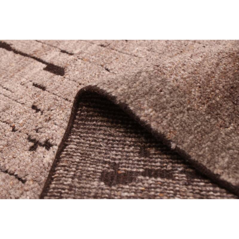 ECARPETGALLERY Hand-knotted Tangier Brown Wool Rug - 6'2 x 8'10