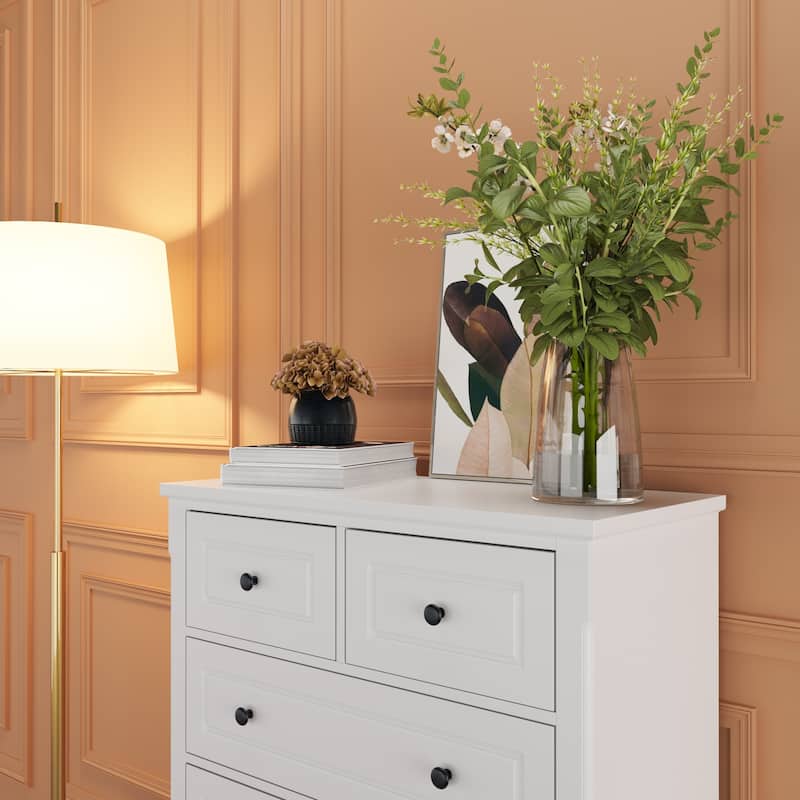 Modern Dresser with 6 Drawers Wood Chest of Storage Dressers Organizer