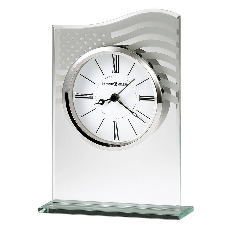 Howard Miller Liberty Patriotic Sleek Bold American Flag Table Clock