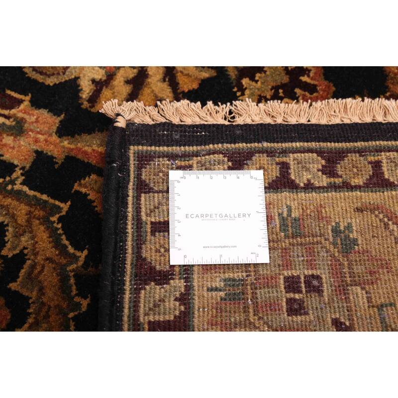 ECARPETGALLERY Hand-knotted Finest Agra Jaipur Black Wool Rug - 4'0 x 5'11