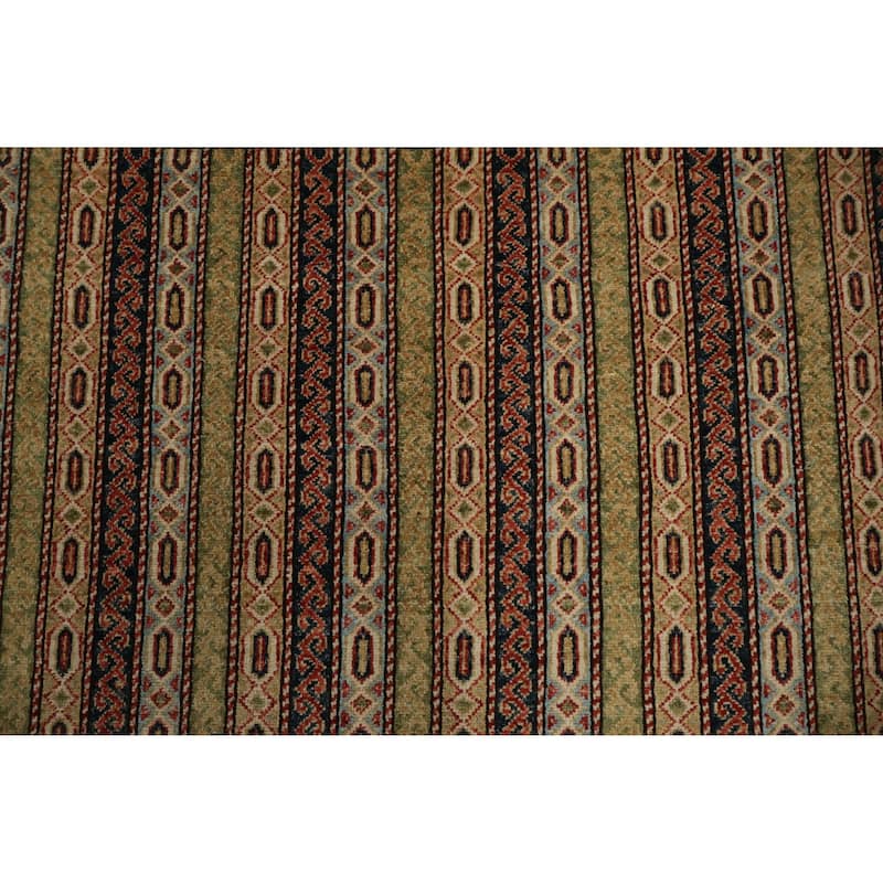 Hand Knotted Oriental 100% Wool Carpet Traditional Geometric Multi-Colored Kazak Area Rug - 5' 11'' X 3' 10''