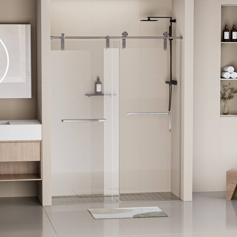 56-60" W x 76" H frameless shower door