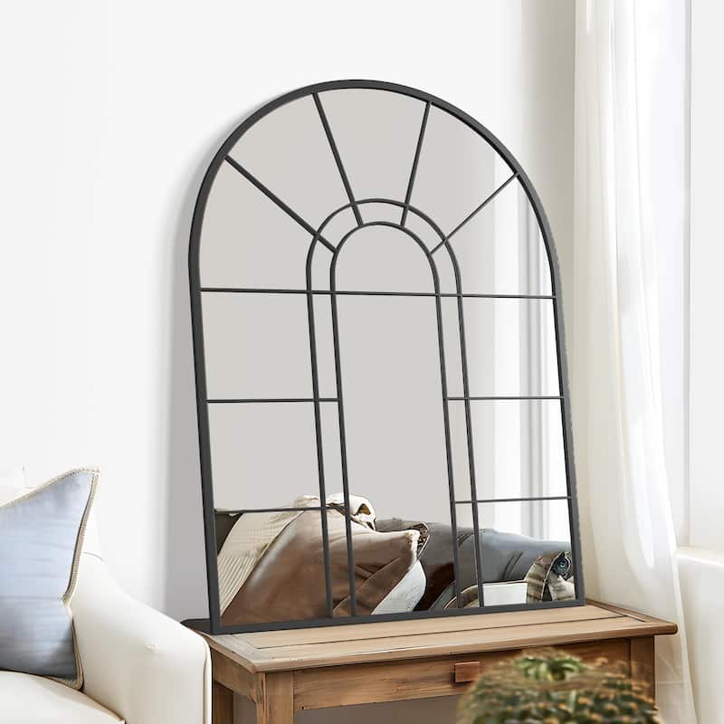 Window Mirror Arch Mirror Iron Mirror Wall Mirror - 41*28 - Black