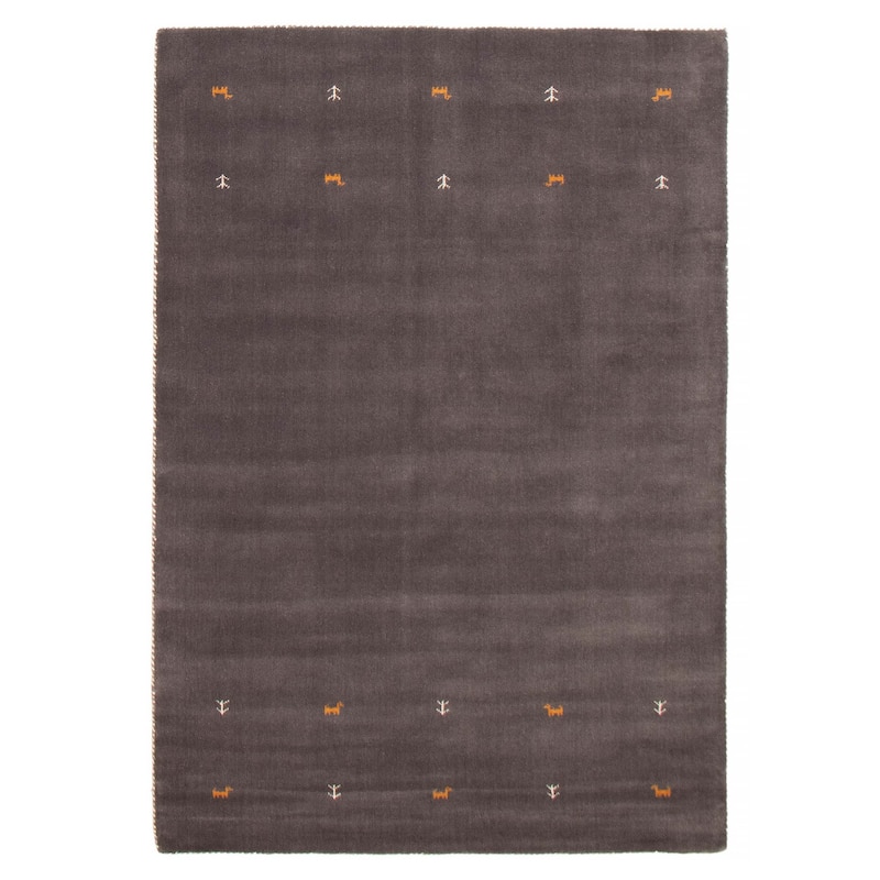 Kashkuli Gabbeh Grey Rug 5'3" x 7'6" - 5'3 x 7'6 - Dark Grey - 5'3 x 7'6