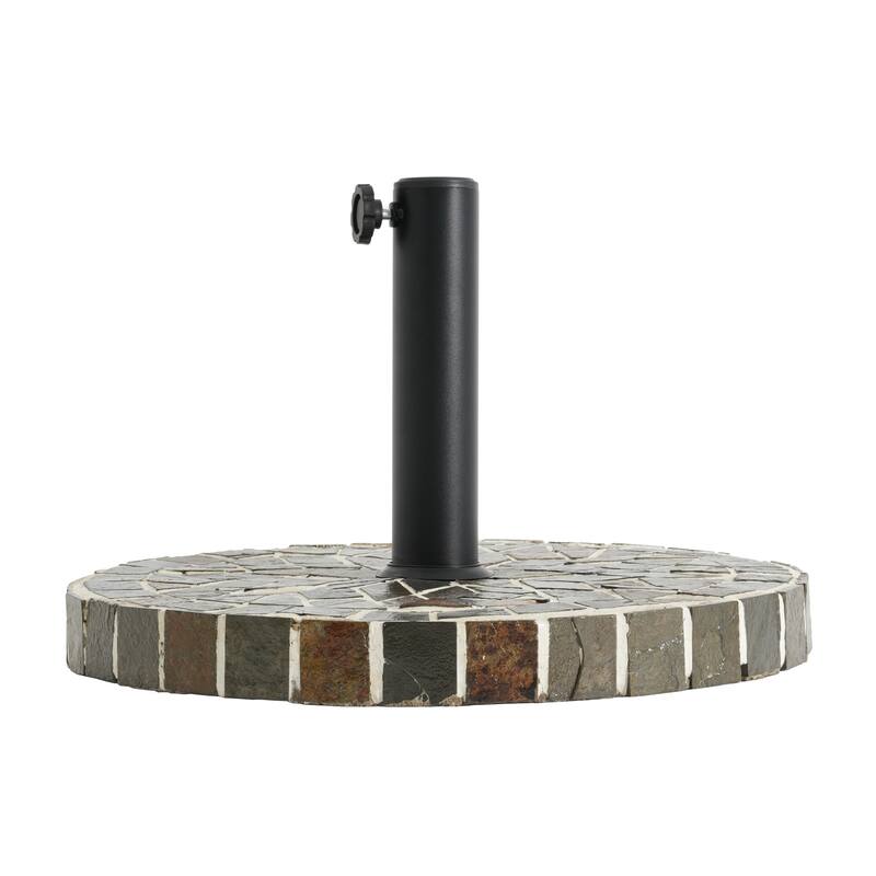 Christopher Knight Home - Enzo Tile Round Umbrella Base with Adjustable Pole Holder