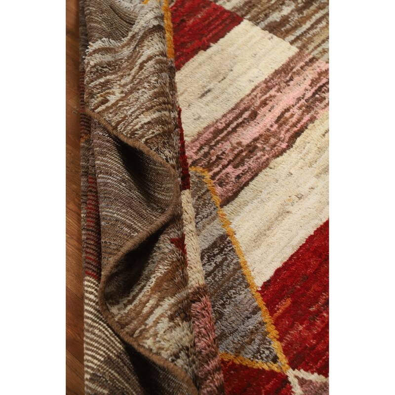 Moroccan Oriental Area Rug Hand-Knotted Wool Carpet - 5'9" x 8'2"