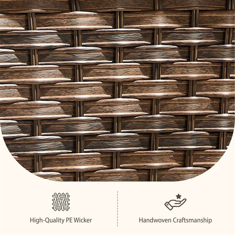 Luna 7-Piece Wicker Patio Conversation Set with Swivel Gliders and 6-Inch Thick Olefin Cushions