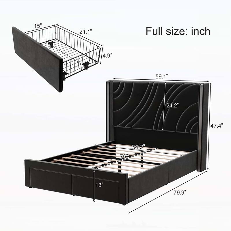 Luxurious Platform Bed with Storage and LED Headboard for Stylish Bedroom