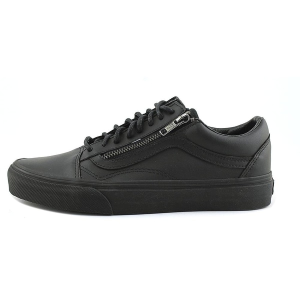 black leather vans with zipper