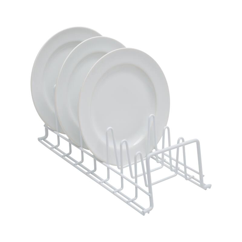 Organize It All Deluxe Lid and plates Organizer in White - 6.00" x 12.25" x 4.75"