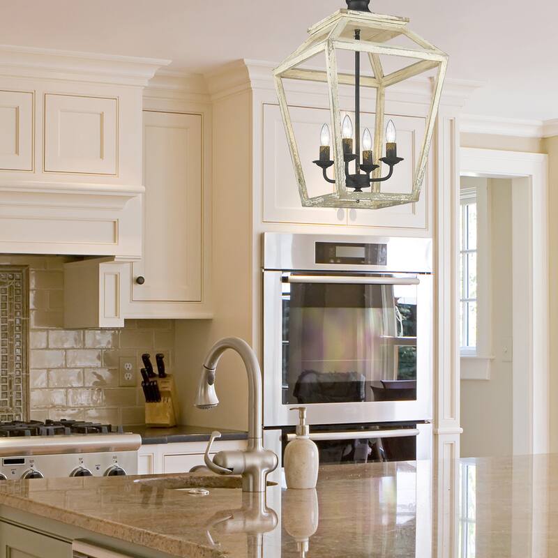 Golden Lighting Haiden 4-light Pendant in Antique Black Iron