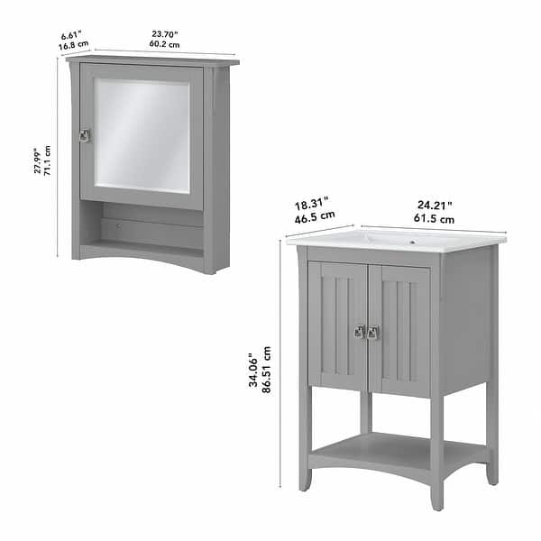 Salinas 24W Bathroom Vanity Sink & Medicine by Bush Furniture On Sale Bed Bath