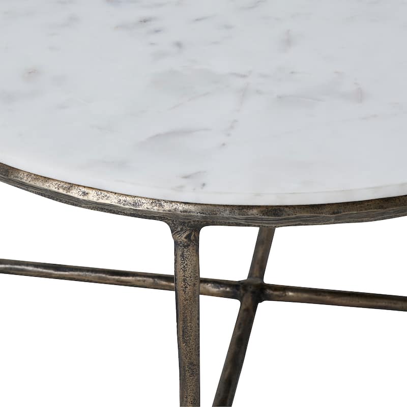 Renwil Pearse Indoor Cast Aluminum Coffee Table, Antique Brass