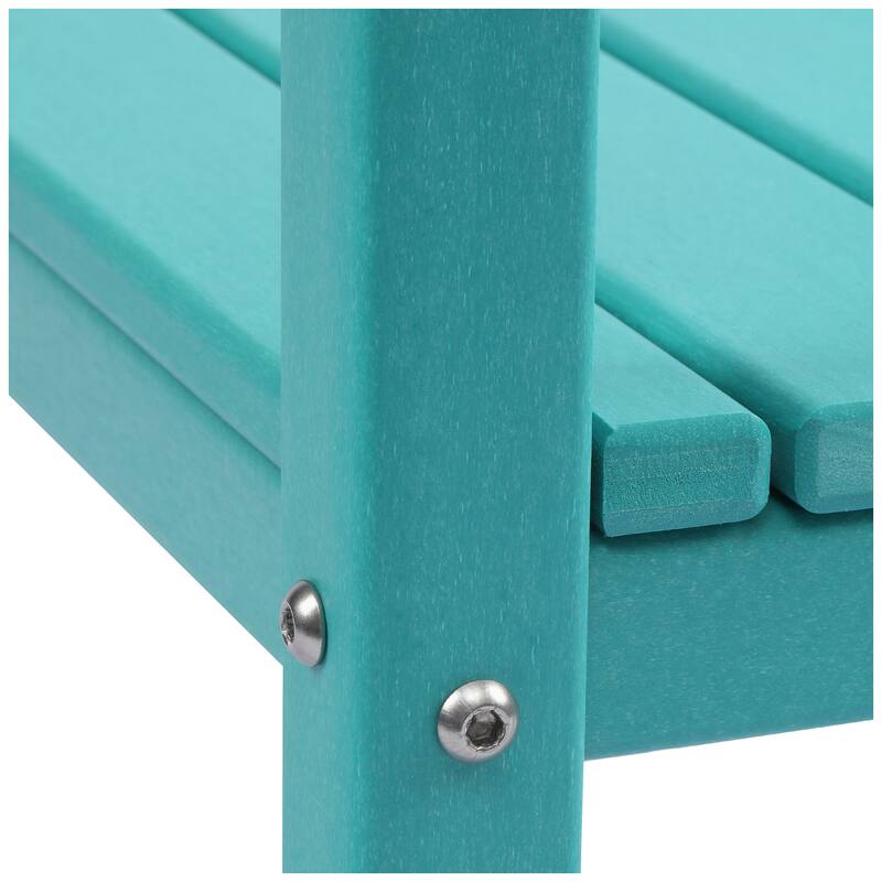 Polytrends Laguna Hdpe All Weather Outdoor Patio Two Shelf Square Table