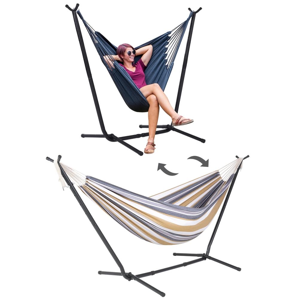 10.7 ft. 2-Person Brazilian-Style hammock with Stand - Convertible