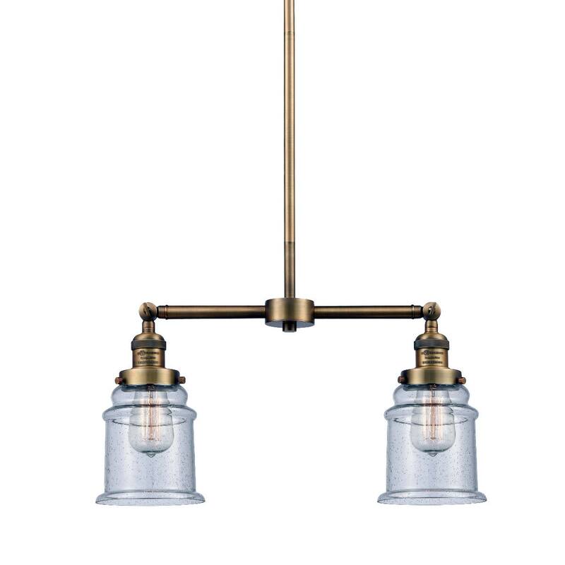 Innovations Lighting Canton 2 Light 21" Wide Linear Chandelier - Brushed Brass / Seedy