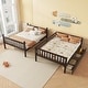 preview thumbnail 15 of 58, Rubber Wood Bunk Bed Frame with 2 Drawers,Convertible into 2 Beds