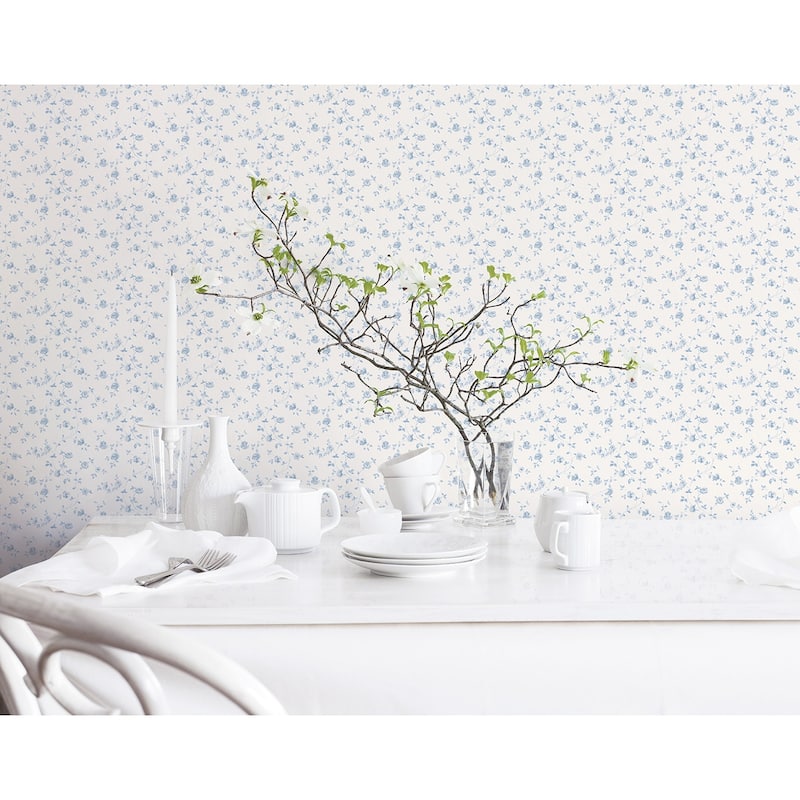Galerie Wallcoverings Miniatures 3 Miniature Rose Trellis Design Vinyl on Non-woven Matte Wallpaper Roll