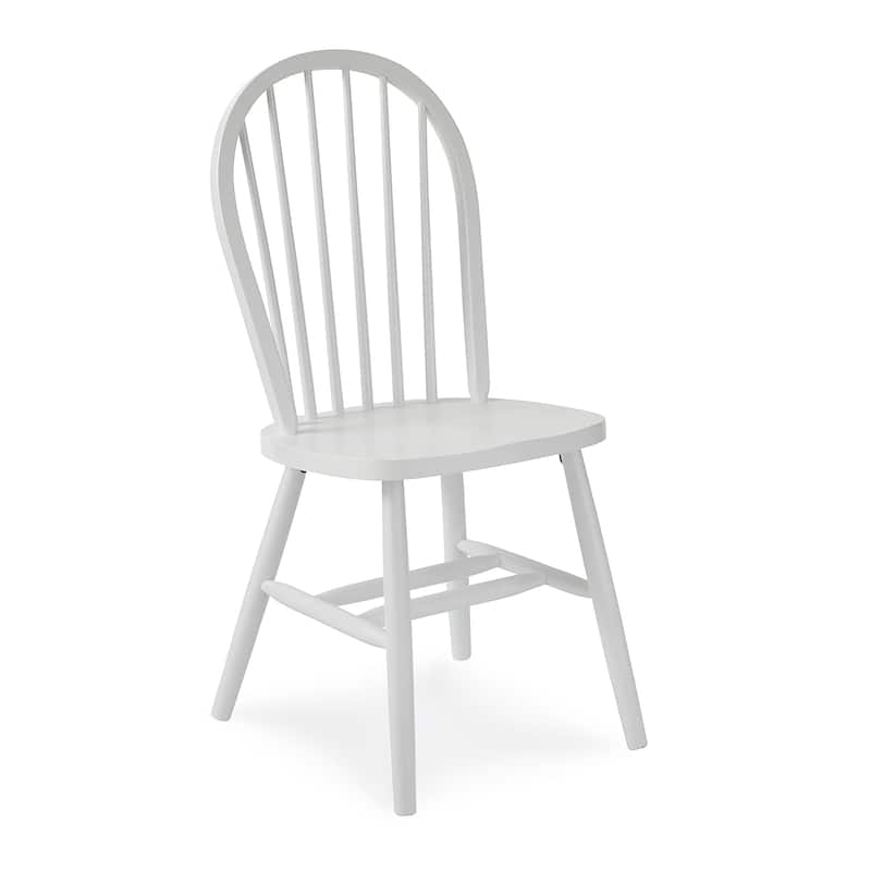 International Concepts Solid Wood Windsor Spindle Back Dining Chair - White
