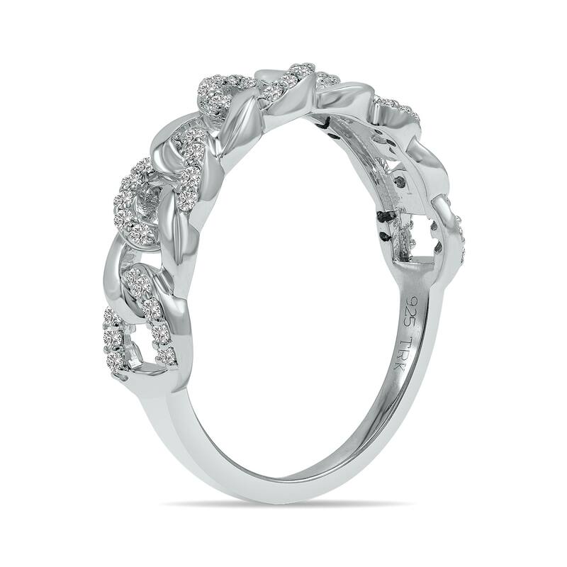 Marquee Jewels 1/3 CTW Chain Style Lab Grown Diamond Band in 10K White Gold (F-G Color, VS1- VS2 Clarity)
