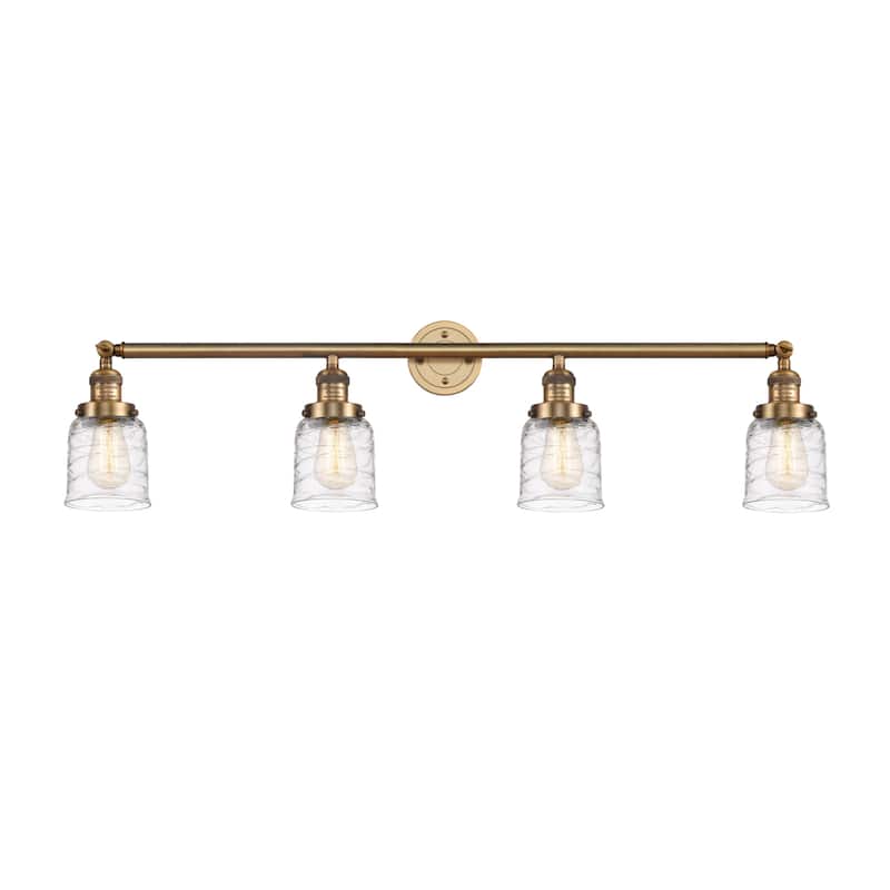 Innovations Lighting 215-10-42 Bell Vanity Bell 4 Light 42" Wide - Brushed Brass / Deco Swirl