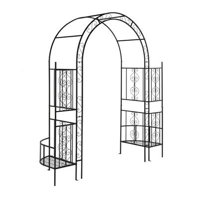Black Iron Garden Stake Decor with Rustproof Powder Coated Frame for Outdoor Landscaping - 78” x 23” x 83.9”