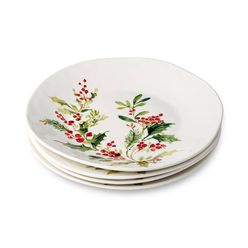 Certifed International Holly And Vines Set of 4 Dinner Plates 11" - 11 L x 11 W x 1.25 H