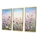 preview thumbnail 12 of 11, Designart "Wild Flowers Meadows III" Flower Field Framed Art Set of 3 - Traditional Purple Wall Art Set 3 Pieces