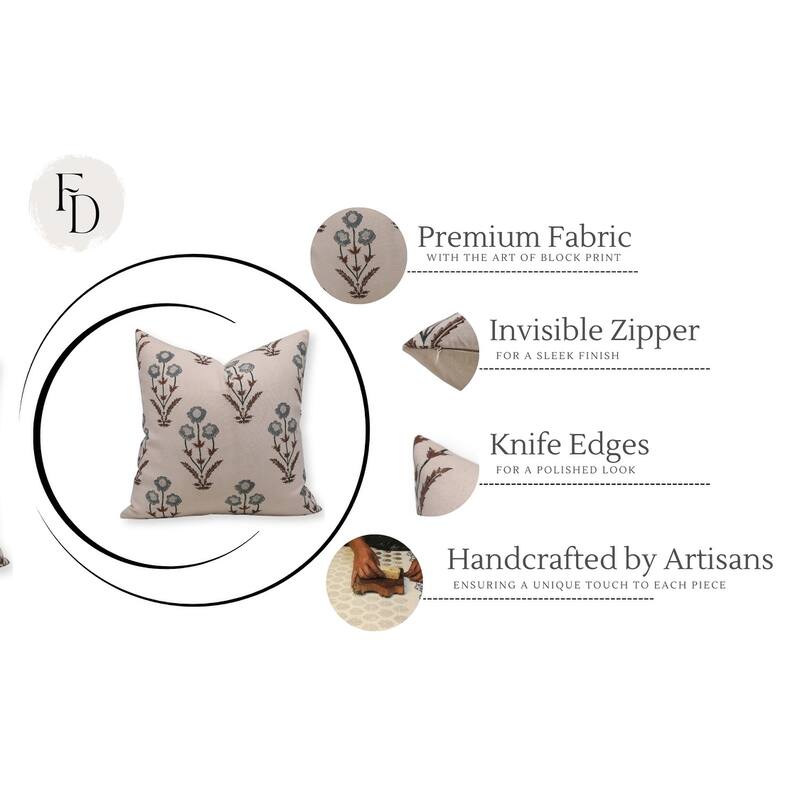 Fabdivine Cotton Block print pillow cover