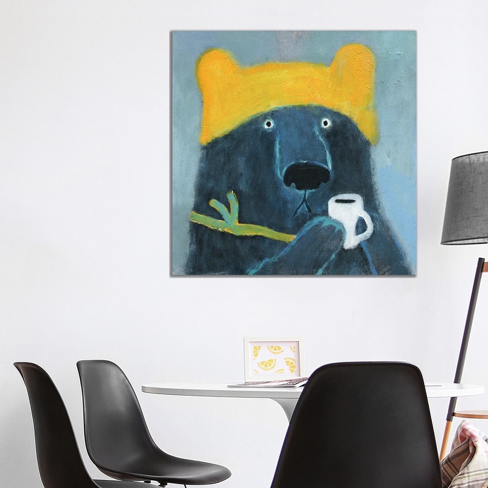iCanvas "Blue Bear In The Yellow Hat" by Natalia Shaloshvili Canvas Print