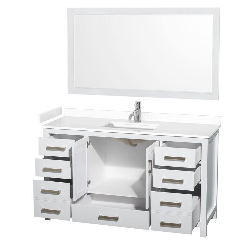 Wyndham Collection Sheffield 60" Single Bathroom Vanity, Carrara