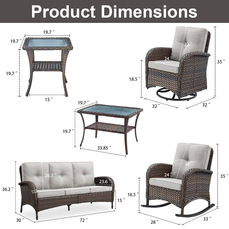 Gymojoy Outdoor Wicker Patio Furniture Sofa & Chair Set - Luxurious Comfort, Weather-Resistant