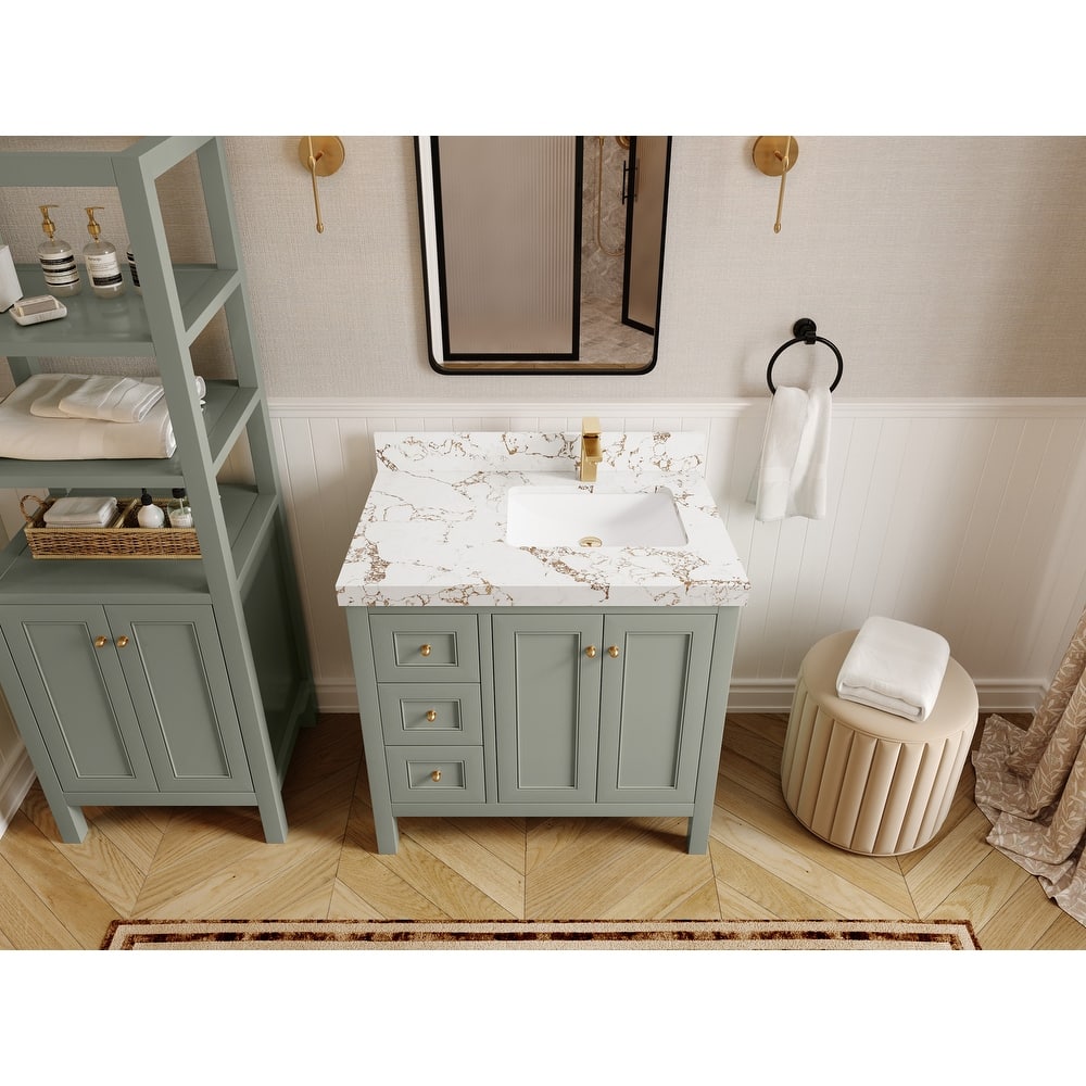 Willow Collections 36 in. W x 22 in. D Nashville Right Offset Sink Bathroom Vanity with Countertop