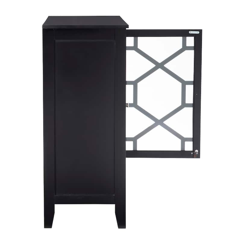 Linon Ava Black Large Cabinet