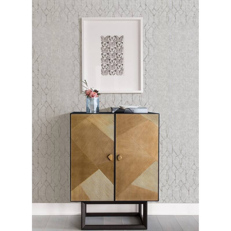 A-Street Prints Ziva Platinum Trellis Wallpaper