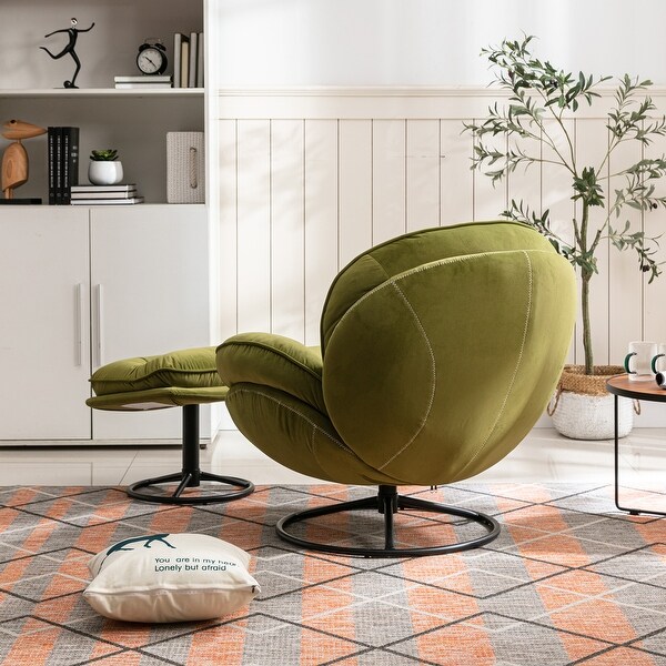 Velvet Lazy Sofa Chair Tufted Back Lounge Chair Living Room