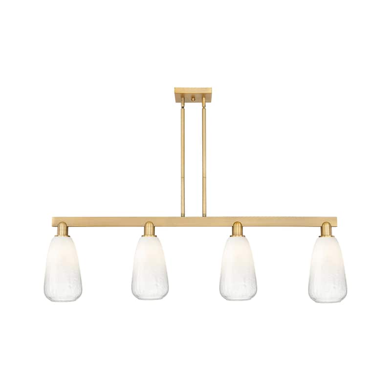 Innovations Lighting 716-4I-8-46 Brookhaven Almond Linear Brookhaven - Brushed Brass / Opal