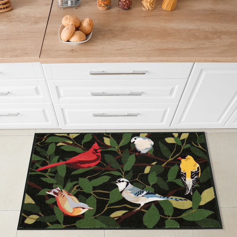 Liora Manne Siena Aviary Indoor Mat - 1'11" x 4'11" - Green
