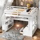 preview thumbnail 2 of 10, Full Size Loft Bed with Desk and Shelves, Two Built-in Drawers, and Storage Staircase, White