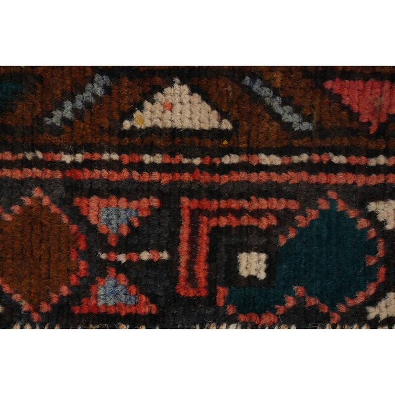 Hand Knotted Oriental 100% Wool Carpet Traditional Tribal Oranges & Rust Hamedan Runner Rug - 10' 1'' X 2' 11''