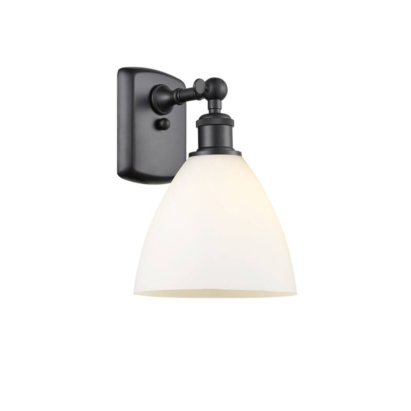 Innovations Lighting 516-1W-11-8 Bristol Sconce Bristol 11" Tall Wall - Matte Black / Matte White