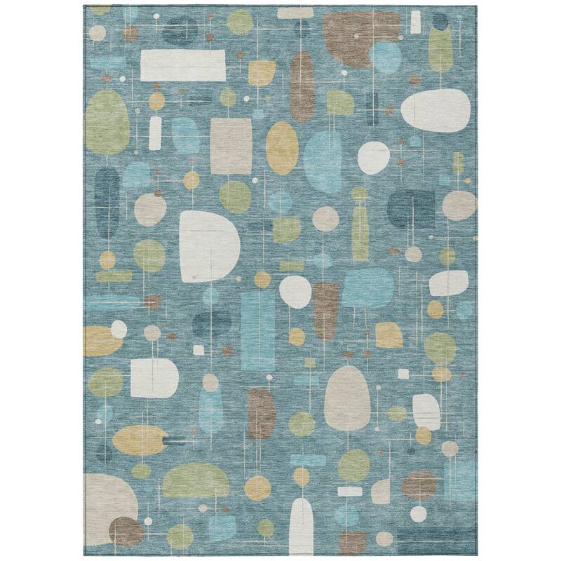 Machine Washable Indoor/ Outdoor Contemporary Fun Chantille Rug