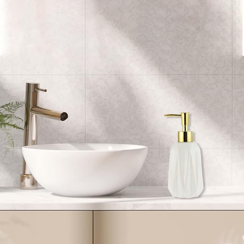 Diamond Shape Simple Soap Pump Dispenser for Bathroom Hotel 300ml 1 Pcs - White