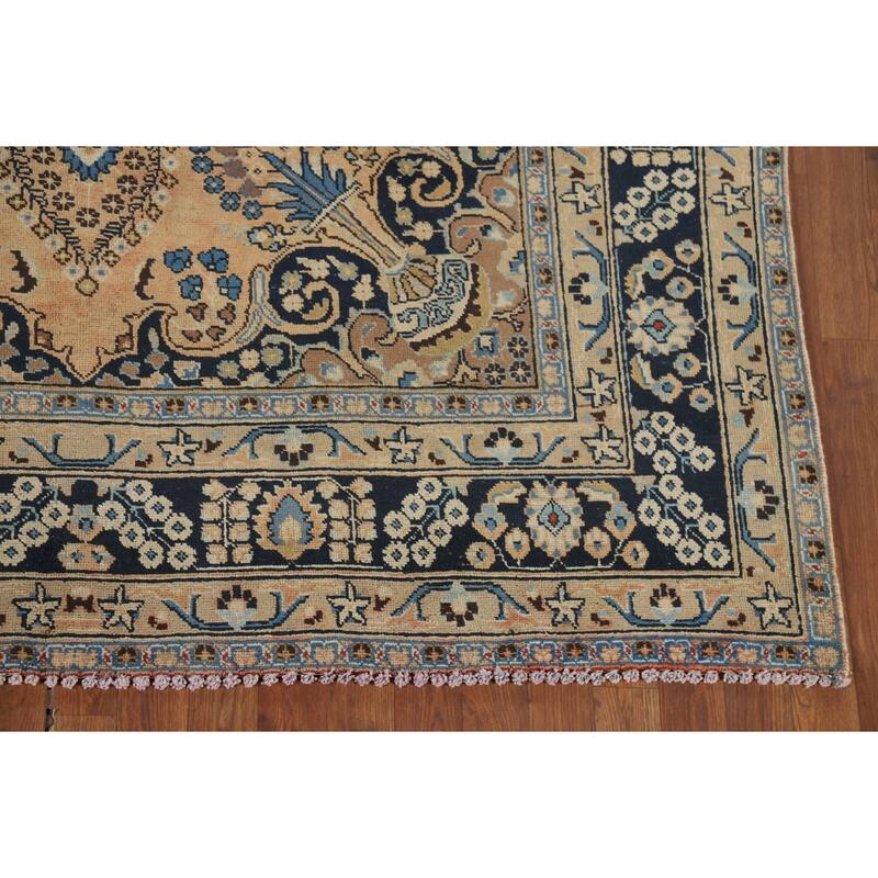 Mashad Vintage Persian Area Rug Handmade Wool Carpet - 6'4" x 9'8"