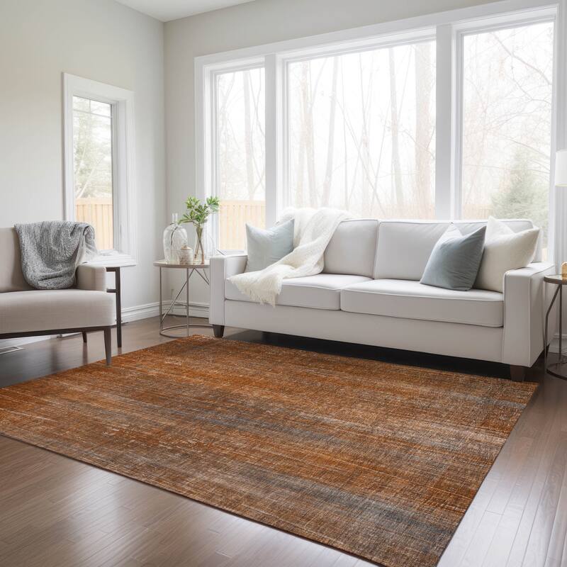 Elri Stripe Weather Resistant Timeless Fusion Outdoor Rug